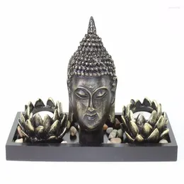 Candle Holders Zen Buddha Lotus Tea Light Holder Home Decor Relaxing Gift