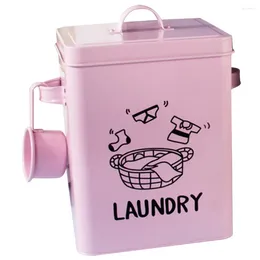 Liquid Soap Dispenser Farmhouse Metal Laundry Detergent Holder Powder Container Storage Tin Box Dryer Sheets For Room