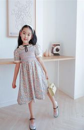 high quality Kids Clothing Girls Dress Girl Summer Cotton Dresses Outfits Flower Casual Dresses Sweet Toddler kid Pink Clothes262p2692382