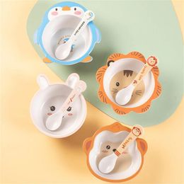 Bowls Children Tableware Bowl And Spoon Combination Can Come Into Contact With Bamboo Fiber Materials Childrens Feeding