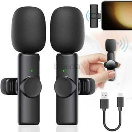 Microphones Wireless Lavalier Microphones Plug Play Type C Lapel Clip-on Microphone Noise Reduction Mic for Interview Live Video Recording 240408