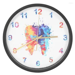 Wall Clocks Clock Large Modern Living Room Watercolour Tooth Clinic Mural