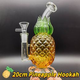 Glass Bongs Pineapple Rig Thick Oil Rigs Recycler Hookahs Dinosaur Water Pipe Smoking Bubbler with 14mm Joint