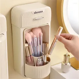 Storage Boxes Waterproof Cosmetic Rotate Cosmetics Dresser Box Eyebrow Pencil Nail-free Installation