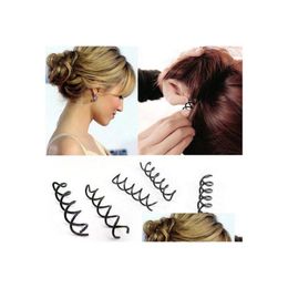 Hair Clips Spiral Spin Screw Pin Clip Hairpin Twist Barrette Black Accessories Plate Made Tools B Magic Scroo Bridal Styling Drop De Dhvux