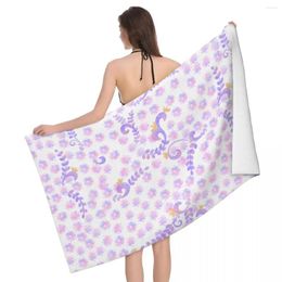 Towel Watercolour Broken Flower Beach Towels Pool Large Sand Free Microfiber Quick Dry Lightweight Bath Swim