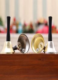 Gold Silver Christmas Hand Bell Xmas Party Tool Dress Up As Santa Claus Christmas Bell Rattle New Year Christmas Decorations w0046216242