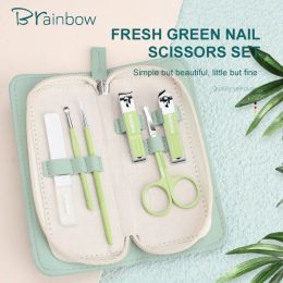 Kits Brainbow 6PCS Manicure Set Pedicure Sets Nail Clipper Stainless Steel Professional Nail Cutter Tools with Travel Case Kit