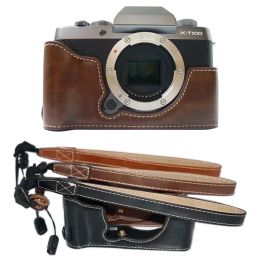 Cameras Leather Protector Half Case Grip Strap for Fujifilm Fuji Xt100 Xt100 Camera Xt200 Xt200