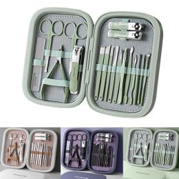 Kits 2023 New 18 In 1 Professional Manicure Set Stainless Steel Nail Clippers Set Idea Packing Manicure Kits Scissors Makeup