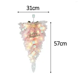 Decorative Flowers Pink Upside Down Artificial Christmas Tree With Light Ornament For Xmas Party Supplies Durable Versatile