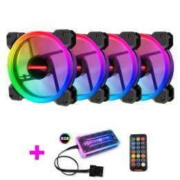 Cooling Coolmoon Case Fan PC Cooling RGB Fan with IR Remote Quiet Computer Case CPU Cooler and Radiator Computer Components 120mm fan