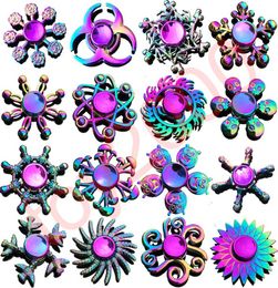 Rainbow Metal spinner star flower skull dragon wing Hand Spinner for Autism ADHD Kids adults antistres Toy EDC kids toys3638930