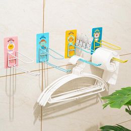 Hooks Hook Household Cartoon Hanger Storage Rack Perforation-free Wall-mounted Multi-functional Balcony Organizer