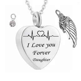 Pendants Angel Wing Cremation Necklace Birthstone Crystal Pendant Ashes Memorial Keepsake Stainless Steel Jewellery For Daughter