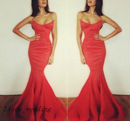 Sexy Michael Costello Red Carpet Fishtail Evening Dress New Arrival Pleating Formal Party Dress1352941