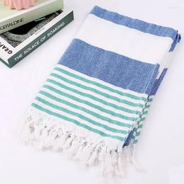 Towel Striped Cotton Extra Large Turkish Bath With Tassels Travel Camping Sauna Beach Gym Pool Blanket Drape Scarf