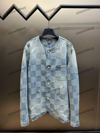 xinxinbuy Men designer Coat Jacket Chessboard grid mosaic sets letter jacquard fabric 1854 long sleeve women Black Blue brown white M-3XL