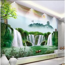 Wallpapers Modern Wallpaper For Living Room Waterfall Landscape 3d
