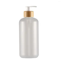 Liquid Soap Dispenser 500ml For Shampoo Refillable Bottle Press With Bamboo Pump Empty Countertop Kitchen Shower Gel Lotion