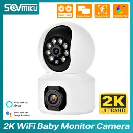 Lens 1080p Hd Dual Lens Wifi Ptz Camera Indoor Ai Auto Tracking Wireless Security Surveillance Video Ip Camera Baby Monitor for Alexa