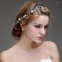 Hair Clips Gold Silver Colour Pearls Bridal Vine Wedding Headband Crystal Women Headpiece Jewellery Handmade