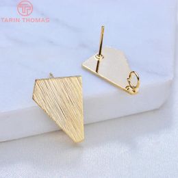 Stud Earrings (2068)6PCS 13x18MM 24K Gold Colour Plated Irregular Shaped High Quality DIY Jewellery Making Findings