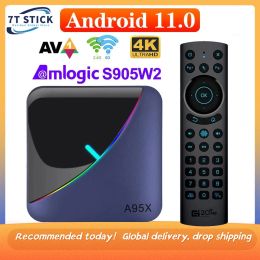 Box A95X F3 Air II RGB Android TV Box Android 11 Amlogic S905W2 4GB RAM 64GB Dual Wifi 4K 60fps VP9 BT5.0 Youtube Set Top Box 2G 16G