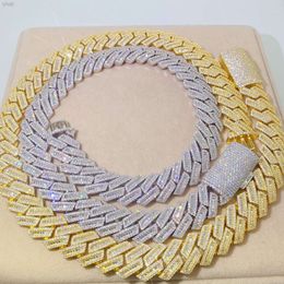 Fine Jewellery Heavy Luxury Hip Hop Vvs Baguette Diamond Cuban Link Chain Custom Silver Necklace