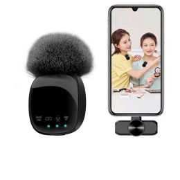 Microphones New HD Wireless Lavalier Microphone Portable Audio Video Recording Mini Mic for iPhone Android Live Broadcast Gaming Phone Mic