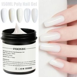 Gel 150ML Milky White Builder Nail Poly Extension Gel Acrylic Nails Quick Building Jelly Clear Transparent Nail Tips UV Gel Soak Off