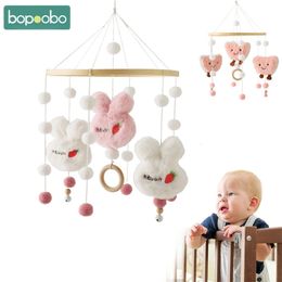 Baby Rattles Toys 012 Months Musical born Crib Bed Bell Cartoon Plush Toy Mobile Toddler Carousel For Cots Kids Gift 240408