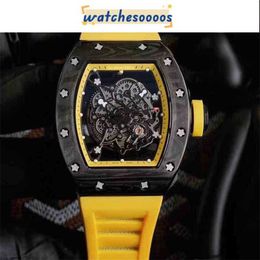 Designer Watch Mechanical Movement Watch Rubber Strap Ceramic Dial Waterproof Rm055 Multifunctional Machine Carbon Fibre UEL0