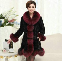 New Fashion Haining Long Section Mink Coat Female Models Mink Fur Coat Large Size Jacket Women Coat S M L XL XXL 3XL 4XL 5XL 6XL6192225