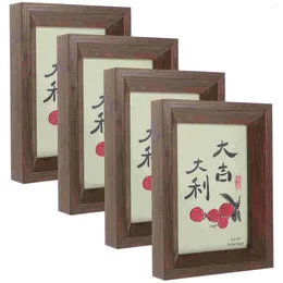 Frames 4 Pcs Retro Po Frame Wedding Picture Wood For Wall Mini Wooden Decoration Living Room