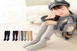 1 to 6 Years Girl Pantyhose Autumn Winter Children039s Baby Tights Cotton Knitted White Black Pants For Kids leggings girls Siz6079164