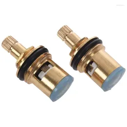 Bathroom Sink Faucets LBER 2 Pcs 1/2 Inch 20 Teeth Ceramic Tap Cartridge Disc Quarter Turn Valve Replacement Cold