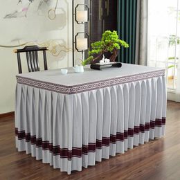 Table Cloth Short Plush Printed Cover Edge Large Skirt Hem Tablecloth Event Check-in Anti Slip Wear Resistant Tabletop