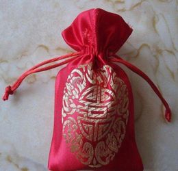 Chinese Joyous Small Silk Brocade Christmas Candy Bag Wedding Birthday Party Favour Lavender Gift Tea Packaging Pouch Whole 50p1385626