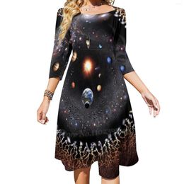 Casual Dresses Observable Universe Logarithmic Illustration ( No-Borders Version ) Sweetheart Knot Flared Dress Fashion Design Large Size