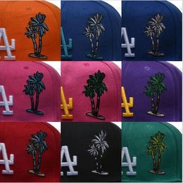 2024 25 Colours Men's Baseball Snapback Hats gorras bones Hip Hop Black Blue Pink Purple LA palm Tree Sport Free Size Adjustable Caps Chapeau stitched 1958 50th Patch