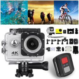 Cameras Mini Action Camera WiFi 2.0inch Screen 30FPS/170D Waterproof Helmet Camera Underwater Telecontrol Cam Ultra HD 4K Action Camera