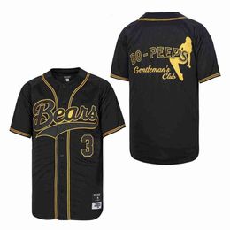 Men's Polos Men Kids Baseball Jerseys The Bad News Bears 3 Bo-peeps High Quality Sports Outdoor Sewing Embroidery Yellow Black New