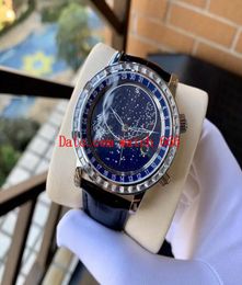 2 Style 6102 6104G001 Sky Moon Celestial In White Gold 44mm W Date Complete Automatic Sapphire Leather Strap Mens Watches Fashio8129910