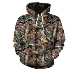 Maple Leaves Camouflage 3D Hoodies Men Women Outdoor Fishing Camping Hunting Clothing Unisex Hooded Coats Tops CX20072352289996544472