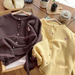 Women's Knits Lazy Style Knitted Cardigan For Women In Autumn And Winter Small Fresh Japanese Retro College Short Sweater Jacket