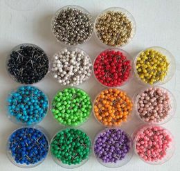 1 8 Inch Small Map Push Pins Map Tacks Plastic Head with Steel Point 100 pcsset 14 Colours for option1476057