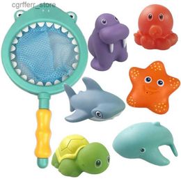 Baby Bath Toys Baby Bathroom Toys Cute Animals Bath Toy Swimming Water Toys Soft Rubber Float Fish Bath Toy for Kids Play Funny Gifts L48