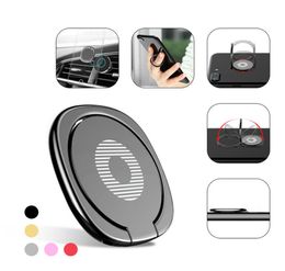 Top quality 360 Degree Metal Finger Ring Holder Smartphone Mobile Phone Stand car ring stent For iPhone X 6 Samsung Tablet with Pa5144701