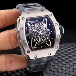 Luxury Watches Replicas Richadmills Automatic Chronograph Wristwatch Blue Grey Camouflage Rubber Silver Sapphire Automatic Mechanical Stainless Steel Calenda